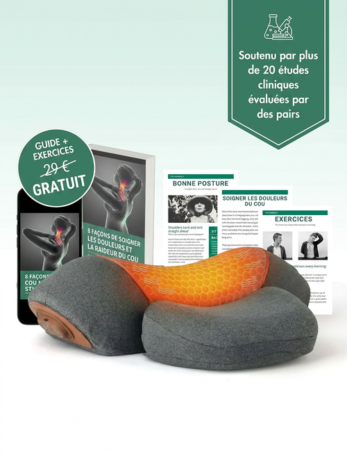 ThermoNeck Oreiller de massage cervical avec thérapie par la chaleur