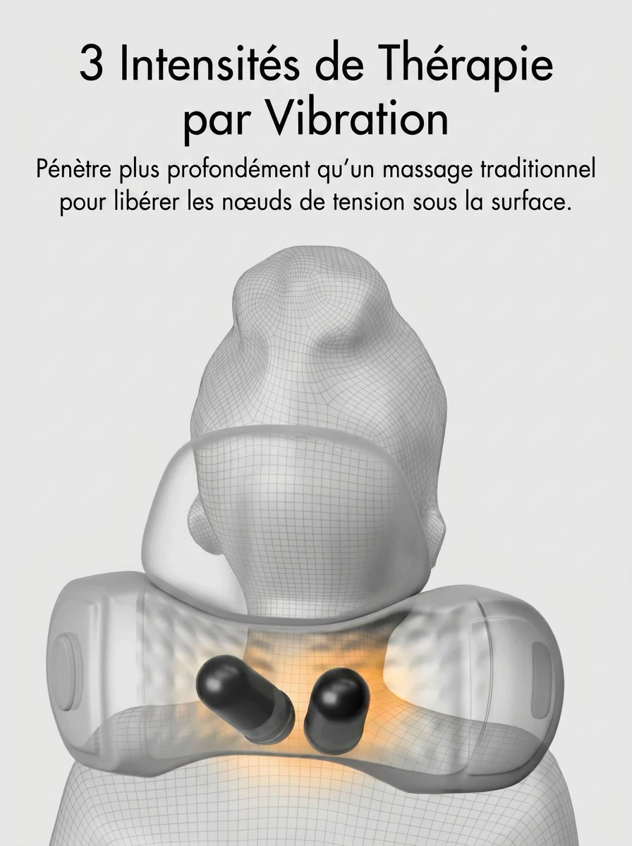 ThermoNeck Oreiller de massage cervical avec thérapie par la chaleur